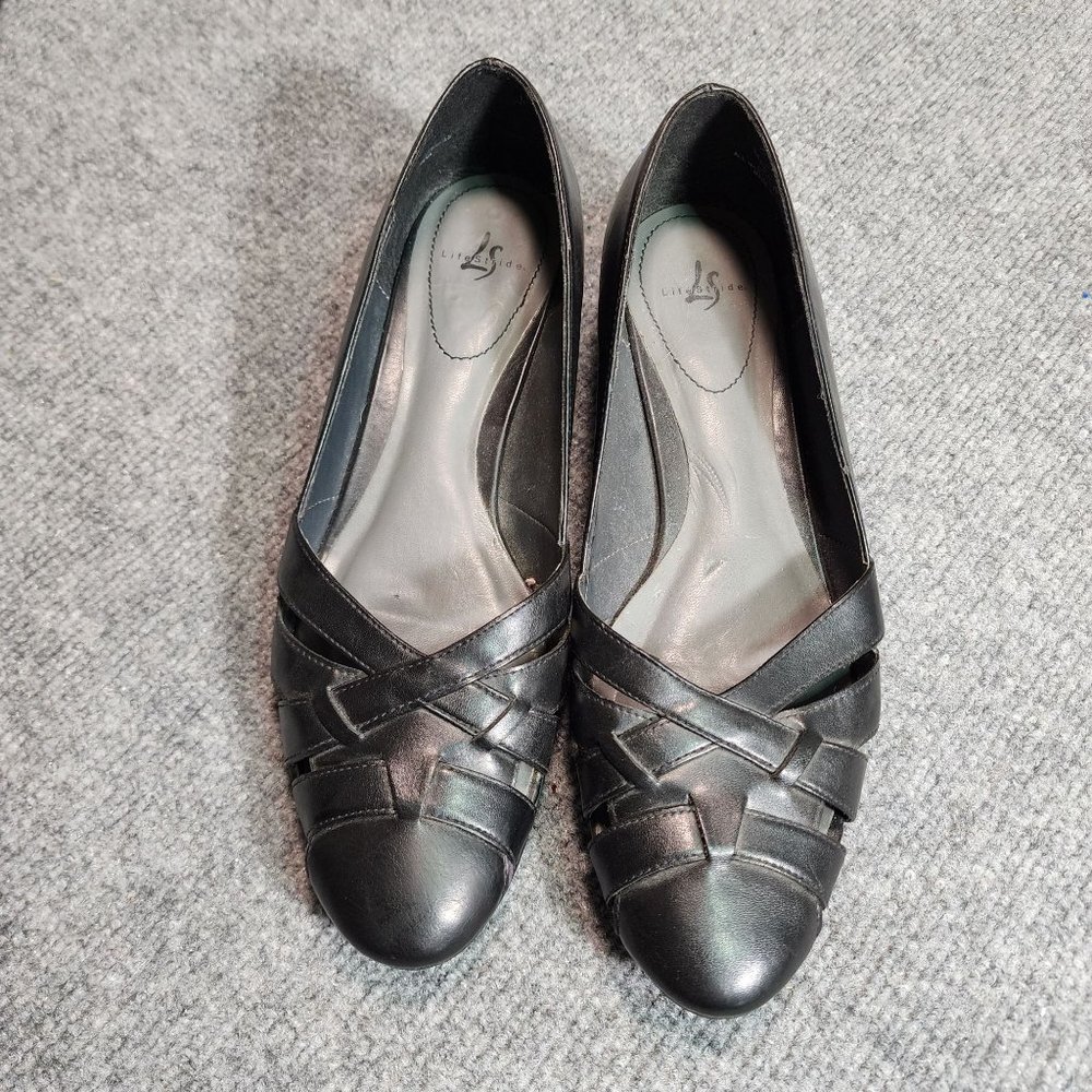 Life Stride Womens Size 8M Slip on Shoes Flats Small Wedge Aprx 1" Career Match